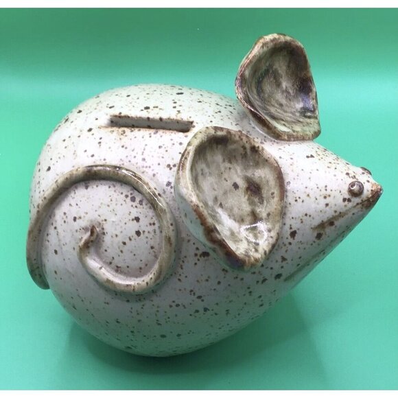 Vintage Mouse Pottery Coin Bank - Picture 1 of 4